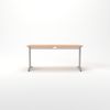 Rheinland Möbel Statio Schreibtisch 160x80 cm höhenverstellbar ±10 mm in Buche – großzügiger Bürotisch für Homeoffice & Büro, C-Fuß, Kabelwanne, einfache Montage, FSC® zertifiziert Bild 2