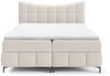 Boxspringbett Schlafzimmerbett CHARLES 180x200cm Stoff Aragon Weiß Bild 3