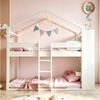 Flieks Etagenbett, Kinderbett Massivholz 90x200 cm mit oberem Lattenrost und Stauraumregal Bild 4