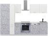 Küche 'Toni' Küchenzeile, Küchenblock, Singleküche, 300 cm, Betonoptik Bild 2