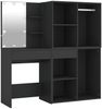 vidaXL LED-Schminktisch mit Schränken Schwarz Holzwerkstoff 3082027 Bild 2
