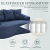 REDOM Sofa kompaktes Design ohne Federkern, inklusive drei Zierkissen, mit geschwungener Form, Chenille-Kissen im Wolkenmuster, Loungesofa Bild 3