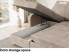 MEBLINI Schlafcouch mit Bettkasten - Ecksofa mit Schlaffunktion - Sofa mit Relaxfunktion und Kopfstützen - Couch L-Form - Eckcouch - Wohnlandschaft - EMERALD - 215x167x84cm - Braun Webstoff Bild 4