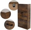 ML-DESIGN Schuhschrank Schuhkommode aus Holz Schuhregal Schuhständer für Eingangsbereich Flur Schuhablage mit 3 Klappfächern Dunkelbraun Schuhkipper Schuhregal Bild 2