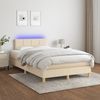 vidaXL Boxspringbett mit Matratze & LED Creme 120x190 cm Stoff 3270093 Bild 4