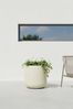 VIVANNO Blumentopf Fiberglas CHICO Rund - Vesuvbeige Matt (1 St), 40x40 cm Bild 2