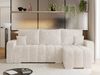Universelles Ecksofa in Streifen genäht mit Schlaffunktion und Bettkasten, modern Stil - KIRASSO - Beige Cord Bild 3