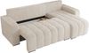 Universelles Ecksofa in Streifen genäht mit Schlaffunktion und Bettkasten, modern Stil - KIRASSO - Beige Cord Bild 5