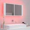 vidaXL LED-Bad-Spiegelschrank Weiß 90x12x45 cm Acryl 804972 Bild 5