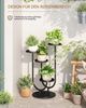 Bamworld Blumenständer Verbesserter Pflanzenständer für Außen & Ecken, Schwarz, 4 Töpfe (1 St), Mittelalter-Modern, Innen/Außen Balkon Wohnzimmer Bild 4