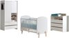 Babyzimmer Set Kiddy best. aus: Babybett 60x120 cm, Kommode, Wickelaufsatz und Kleiderschrank 2-trg., Ausf. MDF weiß lackiert Bild 2