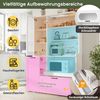 BlingBin Hochschrank 98×40×177cm Küchenbuffet mit Verstellbaren Regalböden & Schubladen (1er Set, 1-St, Küchenschrank mit Ausziehbaren Regalböden und Riffelglas) Aufbewahrungsschrank für Esszimmer, Wohnzimmer und Küche, Weiß Bild 3