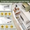 BlingBin Hochschrank 98×40×177cm Küchenbuffet mit Verstellbaren Regalböden & Schubladen (1er Set, 1-St, Küchenschrank mit Ausziehbaren Regalböden und Riffelglas) Aufbewahrungsschrank für Esszimmer, Wohnzimmer und Küche, Weiß Bild 4