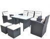vidaXL 6-tlg. Garten-Essgruppe mit Kissen Poly Rattan Schwarz 42643 Bild 2