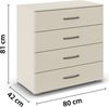 rauch Aditio Box, Kommode, 4 Schubladen, mit Softclose-Funktion, Farbe Beige, BxHxT 80x81x42cm Bild 4