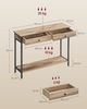 Vasagle Konsolentisch, Flurtisch, Beistelltisch, Sofatisch mit 2 Schubladen, Stahlgestell, Flur, Wohnzimmer, Industrie-Design, kamelbraun-tintenschwarz LNTDE015W01 Konsole Bild 5