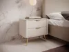 Vente-unique - ELONARIA Bedside table Holz, Platte Beige - B 38 cm x H 55,3 cm x L 63,2 cm Bild 3