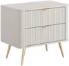 Vente-unique - ELONARIA Bedside table Holz, Platte Beige - B 38 cm x H 55,3 cm x L 63,2 cm Bild 4