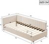 Polsterbett 90x200 cm mit Lattenrost, Samt in Beige, Matratze nicht enthalten Bild 5