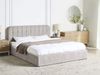 Bett mit Stauraum CHALLANS Chenillegewebe Taupe 180 x 200 cm Bild 3