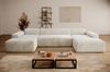 Ecksofa Empire, Couch U-Form, Sofa U-Form Cordstoff, 360 x 71 x 188 cm, Beige Bild 3