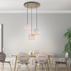 JUST LIGHT 11236-79 Pendelleuchte rund 3-flammig Holzdekor Stoffschirme E27 Bild 2