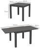 Outsunny Gartentisch Erweiterbarer Esstisch für 6 Personen (Terrassentisch, 1-St, Balkontisch), bis 70 kg belastbar Aluminium Grau 81,162 x 80 x 75 cm Bild 3