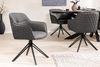 riess-ambiente Polsterstuhl EUPHORIA grau/schwarz – Echtleder, drehbar, Metall-Füße, mit Armlehne (Einzelartikel, 1 St), mit 180° Drehfunktion und Autoreturn – ideal für elegante Esszimmer Bild 3
