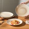JIWOO Teller 4er Ø27,7cm, Speiseteller Steakteller Pastateller Dessertteller, (4 St), Keramik Hochwertiges Tellerset Braun Mikrowellenofen Spülmaschine Bild 3