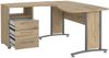 Dmora Schreibtisch Estong, Mehrzweckschreibtisch, Bürotisch für PC, Eckschreibtisch, 159x150 h75 cm, Grau und Eiche Bild 4
