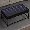 Couchtisch, Sofatisch mit Infinity-LED Schwarz 90x50x41 cm Bild 2