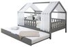 Ticaa Hausbett Kim mit Rausfallschutz und Zusatzbett aus Kiefer, Kinderbett 90x200, inkl. Tüll-Set, mit Rollrost, mit Matratze Bild 4