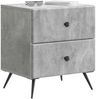vidaXL Nachttisch 2 pcs Betongrau 43 x 34,5 x 47,5 cm Holzwerkstoff 895452 Bild 2