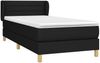 Einzelbett, Polsterbett mit Matratze Stoff Schwarz 90x200 cm, Härtegrad: H2 [3126855] Bild 3