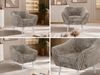 Polstersessel PIRS 1 skandinavischer Design 1-Sitzer, Sessel mit Wellenfederung, weiße Füße, Einzelsessel, Hoher Sitzkomfort - Hellbraun Cord Bild 2