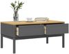 vidaXL Couchtisch FLORO Grau 99x55,5x45 cm Massivholz Kiefer 374019 Bild 4