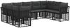 vidaXL Outdoor-Sofagarnitur Schwarz und Dunkelgrau Polyester 3437549 Bild 2