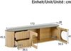 TV-Schrank mit Glasvitrine & 3D-Türfronten, 172 x 38 x 45,5 cm, Natur Bild 4