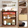COSTWAY Bartisch, LED Hausbar Weinschrank Rattan mit 3-reihigen Glashaltern Bild 4