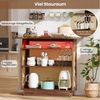 COSTWAY Bartisch, LED Hausbar Weinschrank Rattan mit 3-reihigen Glashaltern Bild 3