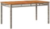 vidaXL Gartentisch Grau 140x80x75 cm Poly Rattan Akazienholz 366277 Bild 2