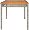 vidaXL Gartentisch Grau 140x80x75 cm Poly Rattan Akazienholz 366277 Bild 5
