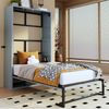 Murphy-Bett, Metallrahmen-Wandklappbett, Faltbett 90*200 Kombination aus Metallrahmen und Holzplatte, mit Verriegelbarer Wandbefestigung, Robust und Leise, Multifunktionales Bett Bild 2