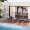 Bealife 3tlg. Balkonmöbel Set Rattan Blau Outdoor Terrasse Pool Bild 3