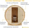Artsauna Outdoor Fasssauna Spitzbergen 180 für 4 Personen - 6 kW Ofen, Saunasteine & Zubehör - Saunafass aus Fichtenholz - Außensauna Gartensauna Bild 2