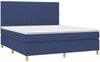 vidaXL Boxspringbett mit Matratze & LED Blau 160x200 cm Stoff 3135611 Bild 3
