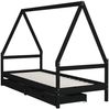 vidaXL Kinderbett mit Schubladen Schwarz 90x200 cm Massivholz Kiefer 834470 Bild 3