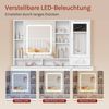 Woltu Schminktisch (1-St), mit Beleuchtung, Mobiler Spiegel und Steckdosen, weiß Bild 3
