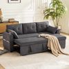 L-förmiges Schlafsofa Grau, 211x130x86 cm, 3-Sitzer mit Stauraum & Getränkehaltern Bild 4