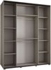 Kleiderschrank Dyzzer 3 200 cm mit 3 Schiebetüren, Frontspiegel, 2 Kleiderstangen, cashmere / schwarz Bild 4